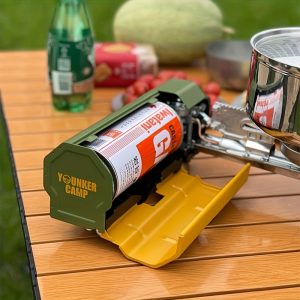 Portable Camping Stove, Gas Butane Burner with Rotatable Support and Bottle Opener, Grill Safe Metal Construction, Includes Storage Bag - Perfect for Picnics, Backpacking, Adventures, Home Patio, RV Trips