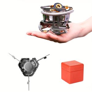 1pc, Foldable Stove, Stainless Steel High Firepower Stove, Compatible With Propane Gas Canisters, Suitable For Outdoor Camping, Picnicking & Self-driving Tours